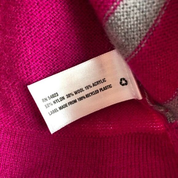 GAP brand pink and grey striped cardigan sequin on sleeves sz small - Picture 5 of 7